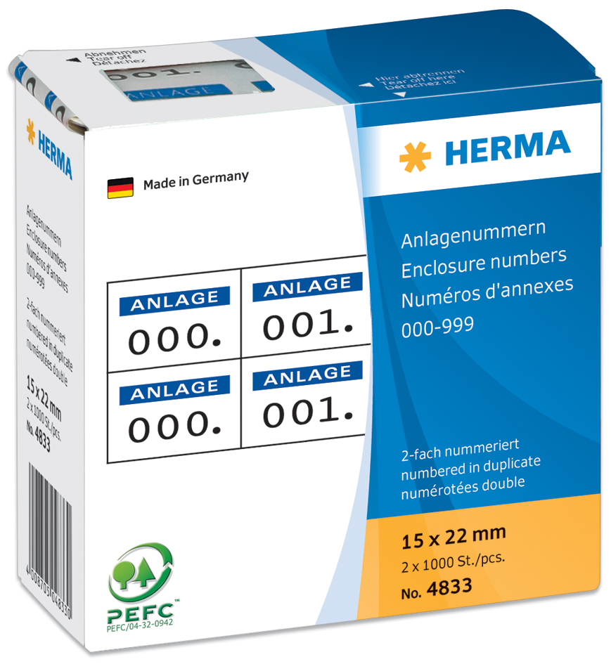 483358934ca3aebdf HERMA Anlagenummern, 15 x 22 mm, selbstklebend, dunkelblau