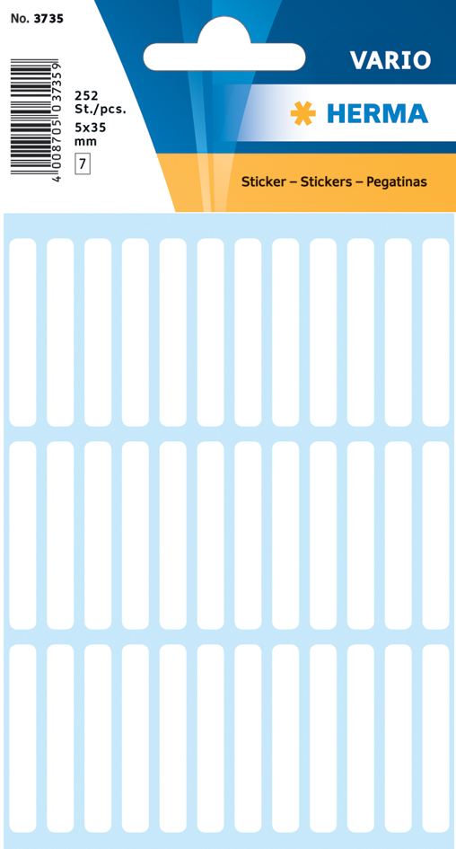 373558934bccf07a8 HERMA Vielzweck-Etiketten, 19 x 50 mm, weiß, Kleinpackung