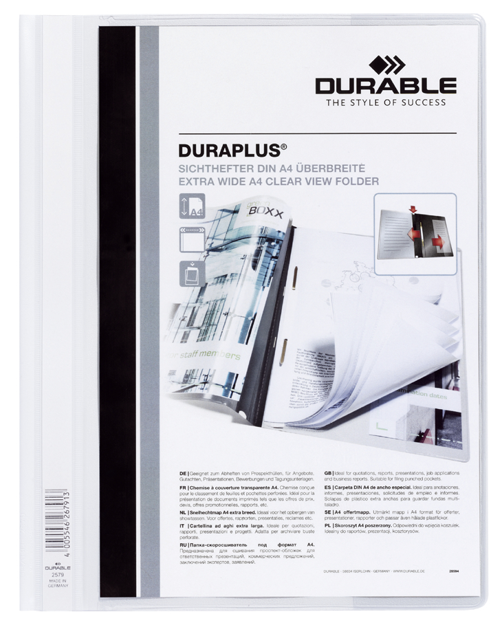 2579_02_GEN_A5893768de8b59 DURABLE Schnellhefter DURAPLUS, DIN A4, weiß, überbreit