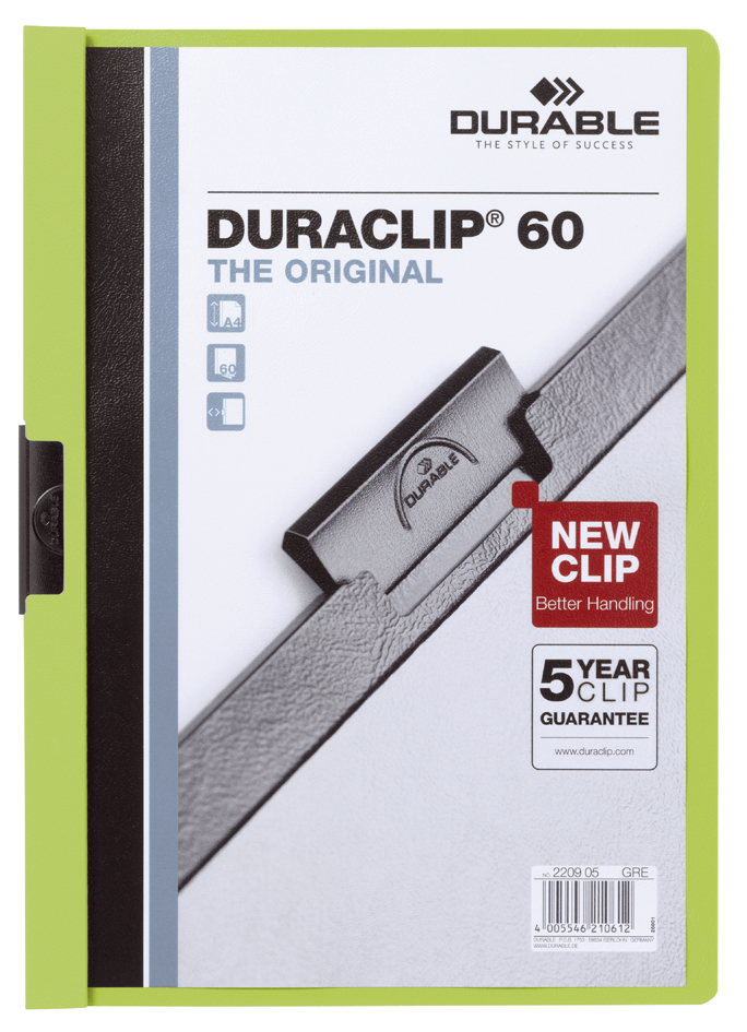 2209_05_GEN_A589375243ec3c DURABLE Klemmhefter DURACLIP ORIGINAL 60, DIN A4, grün