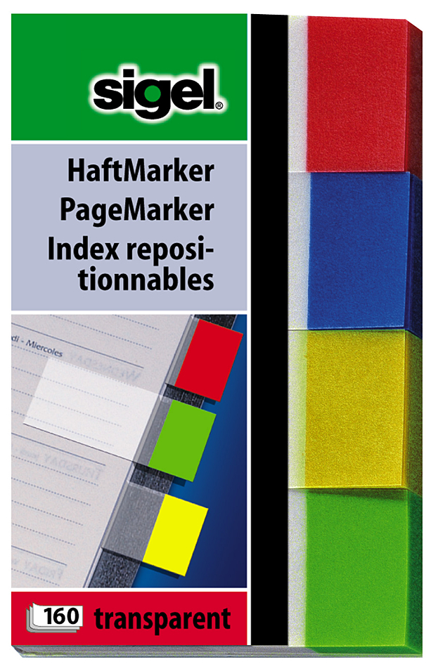 KHN670 sigel Haftmarker Transparent, 50 x 20 mm, 160 Blatt