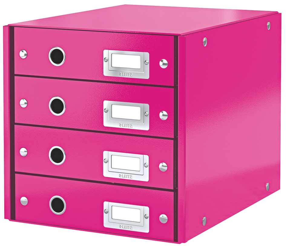 60490023U6u1ky4wvfm69 LEITZ Schubladenbox Click & Store WOW, 4 Schübe, gelb