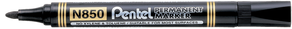 N850-A-D Pentel Permanent-Marker N850, schwarz, Rundspitze
