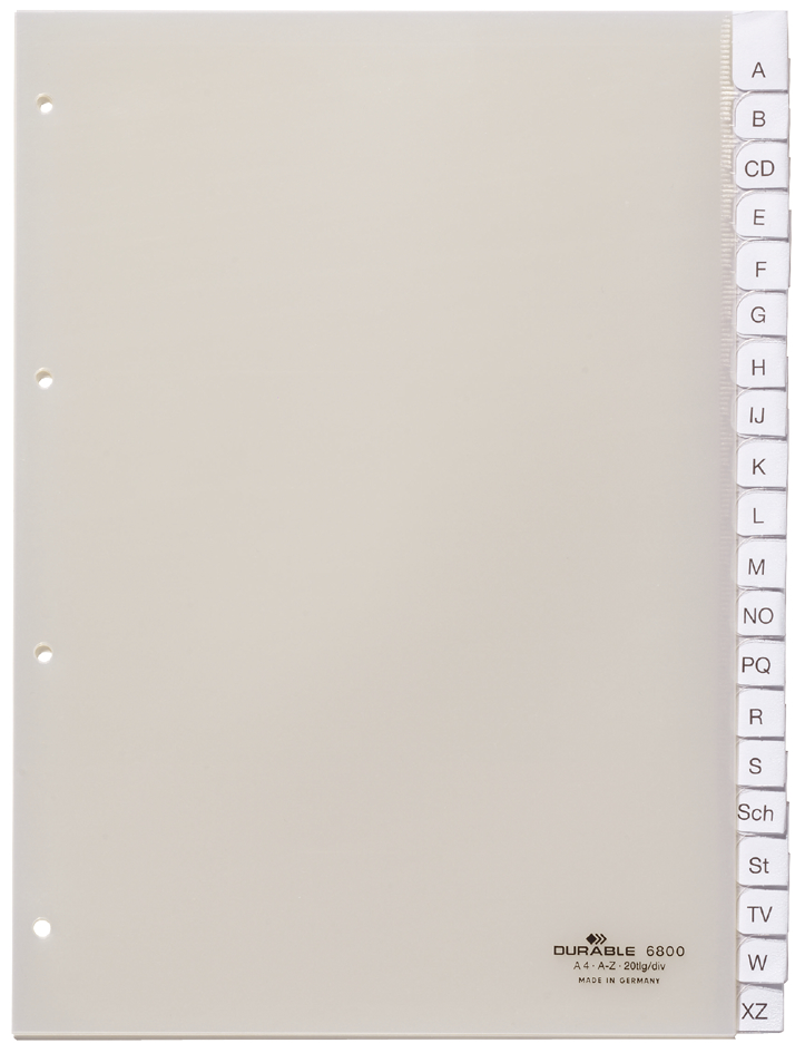 DURABLE Kunststoff-Register, A4, 12-teilig, transparent