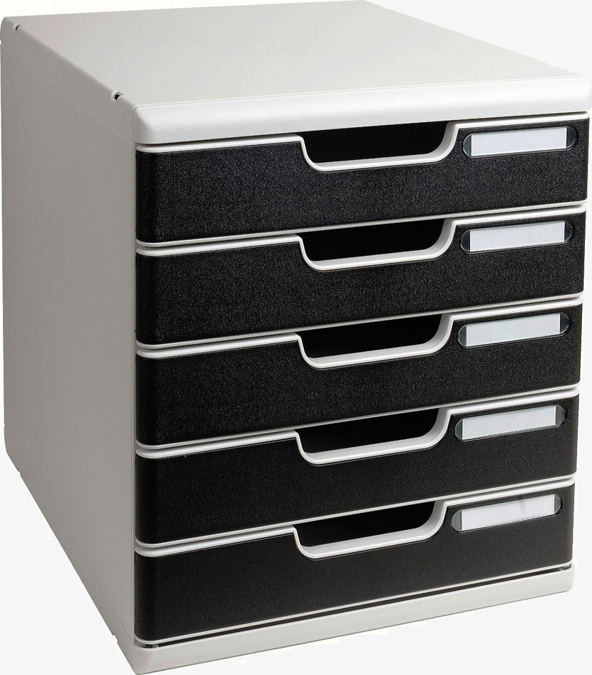 301014D_258febf1403520 EXACOMPTA Schubladenbox MODULO A4, 5 Schübe, blau