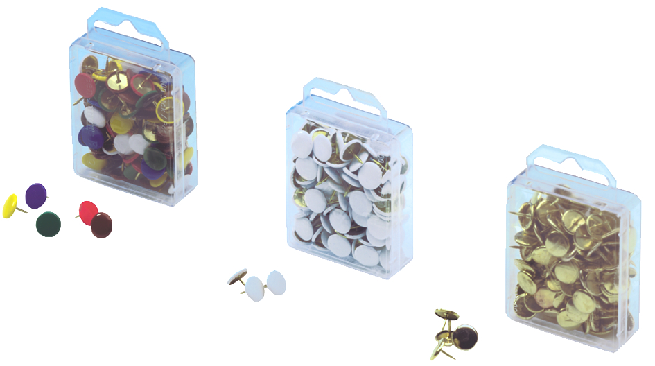 90856_1 WEDO Reißnägel, kunststoffüberzogen, weiß, Kleinpackung