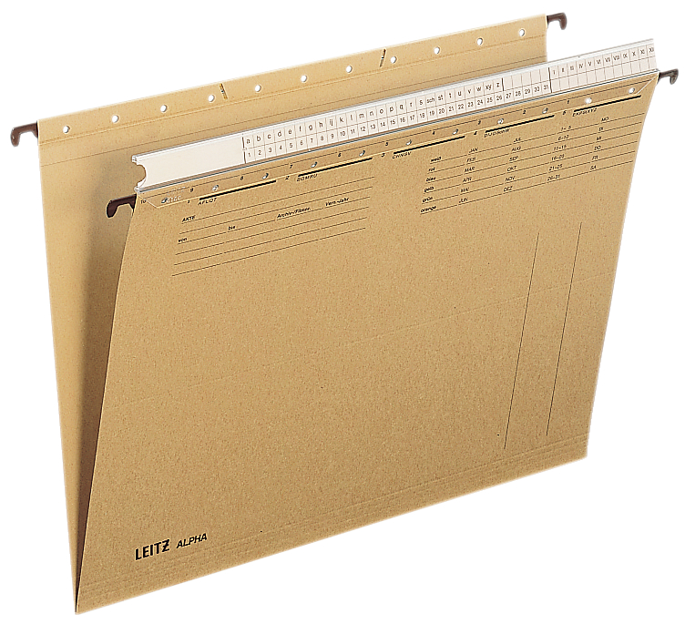 1935589b2889ba632 LEITZ ALPHA Hängemappe, A4, mit Organisationsleiste, natron
