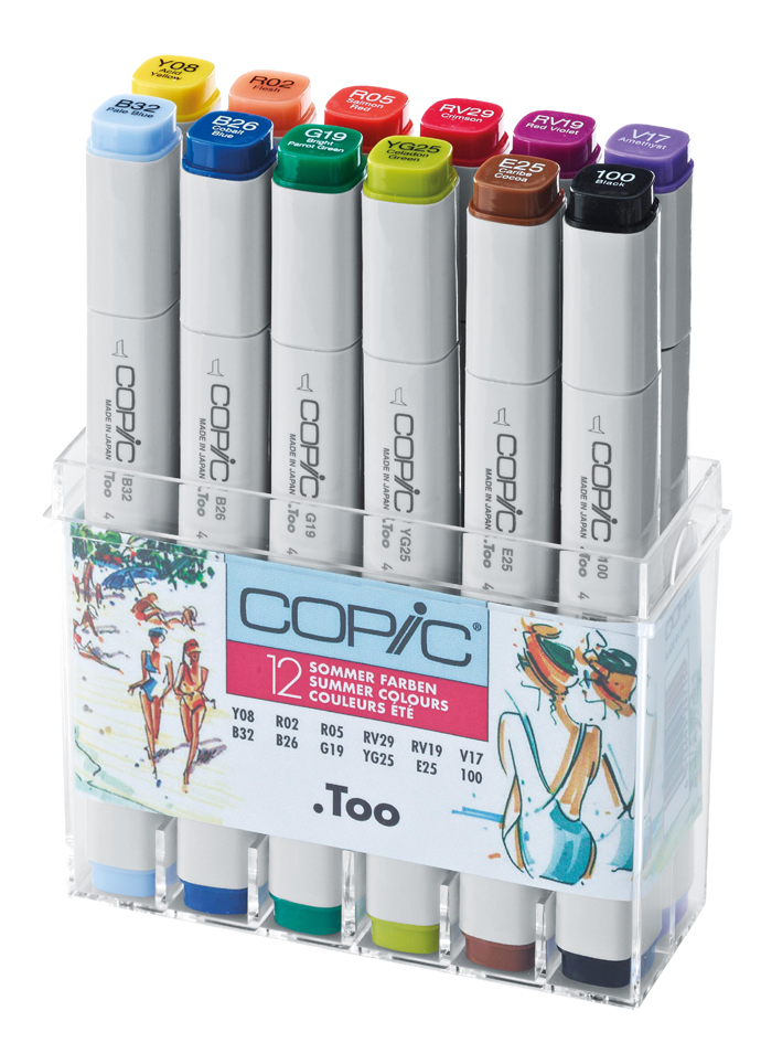 20075707 COPIC Profi Marker, 12er Set Sommerfarben
