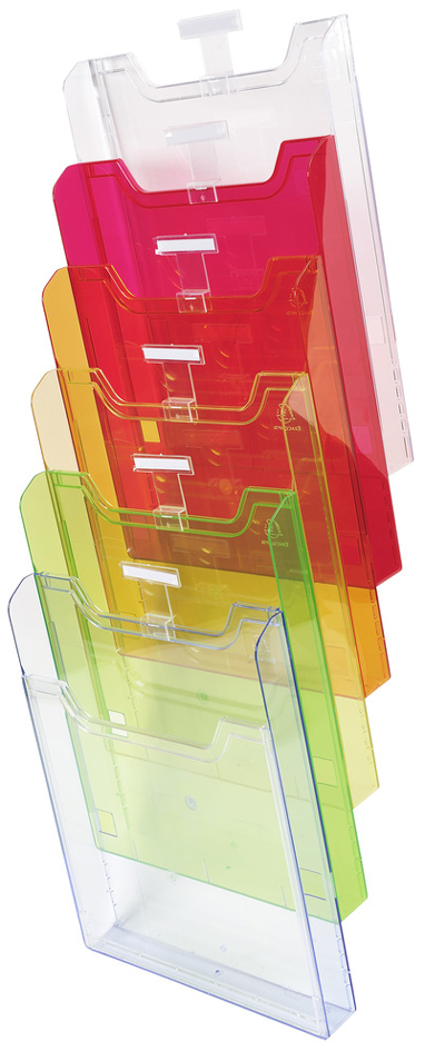 64799D_1 EXACOMPTA Wand-Prospekthalter, A4 hoch, 6 Fächer, harlekin