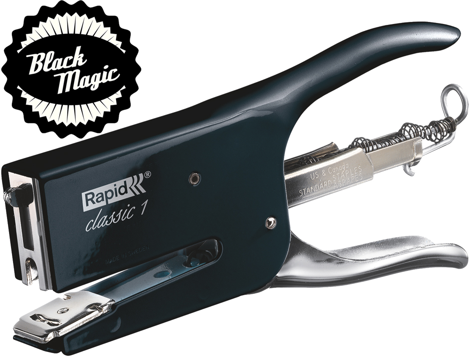 5000490 Rapid Heftzange Classic K1 Retro Magic Black, schwarz