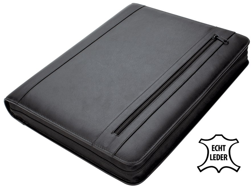 30072 Alassio Orgamappe ´CESENA´, DIN A4, Leder, schwarz