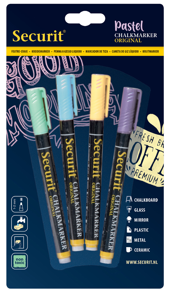 BL-SMA100-V4-PAS Securit Kreidemarker ORIGINAL SMALL, 4er Set, Pastell