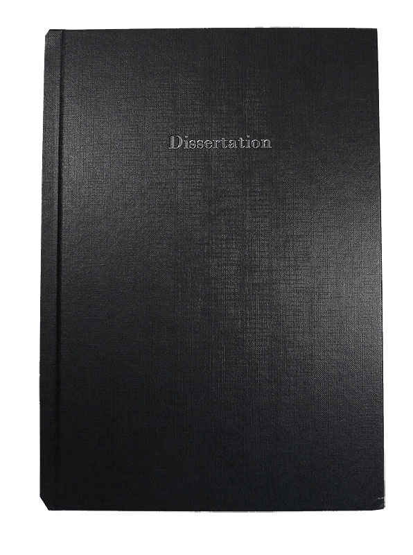 Bucheinband Hardcover ST, Prägung DISSERTATION, schwarz
