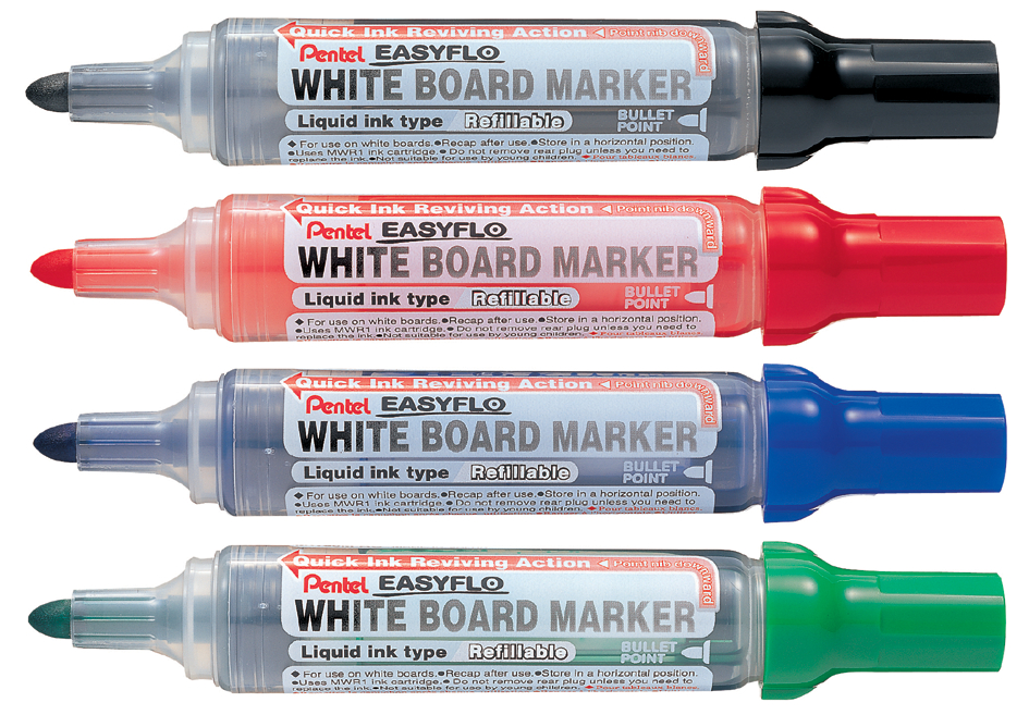 Pentel Whiteboard-Marker EASYFLO MW50M, Rundspitze, blau
