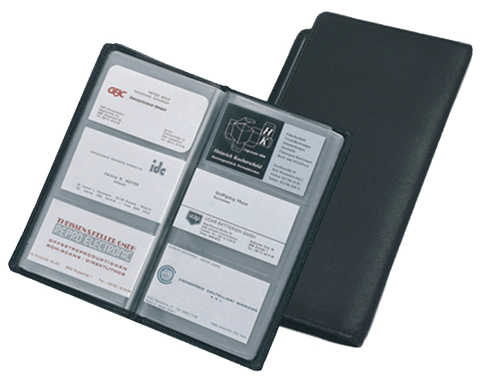 41009 Alassio Visitenkarten-Album, für 120 Karten, Leder, schwarz