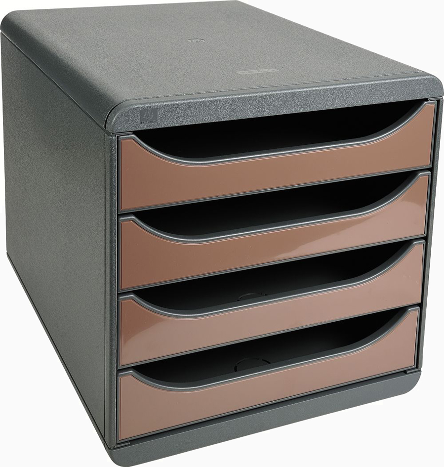 EXACOMPTA Schubladenbox BIG BOX, 4 Schübe, mausgrau /