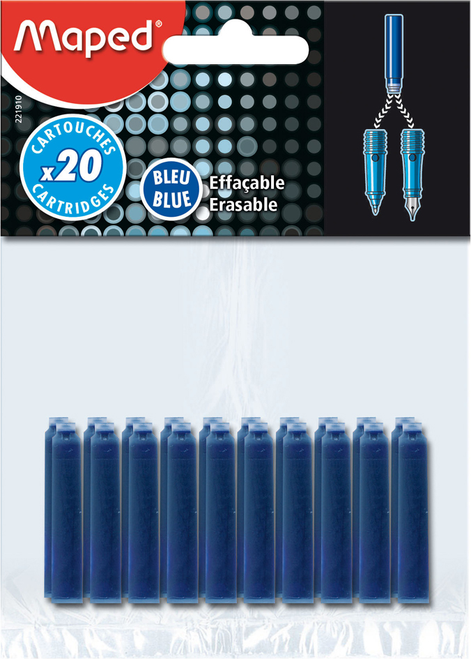 221910 Maped Tintenpatrone, blau, im Blister