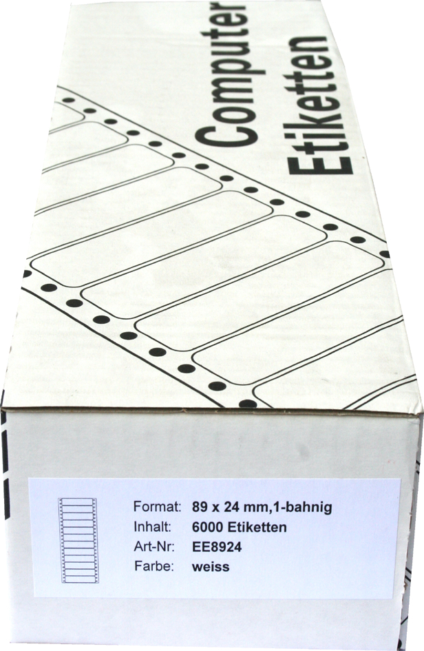EE8924-1 Kores Computer-Etiketten, endlos, 89 x 36 mm, 1-bahnig