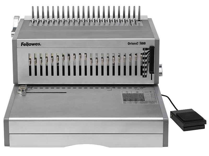 abf9be8bdc14b94a2ba935010ef37c72 Plastik Bindegerät Fellowes Orion-E 500, elektrisch