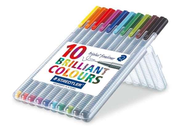 334_SB10_aufgestellt STAEDTLER Fineliner triplus BRILLIANT COLOURS, 4er Etui