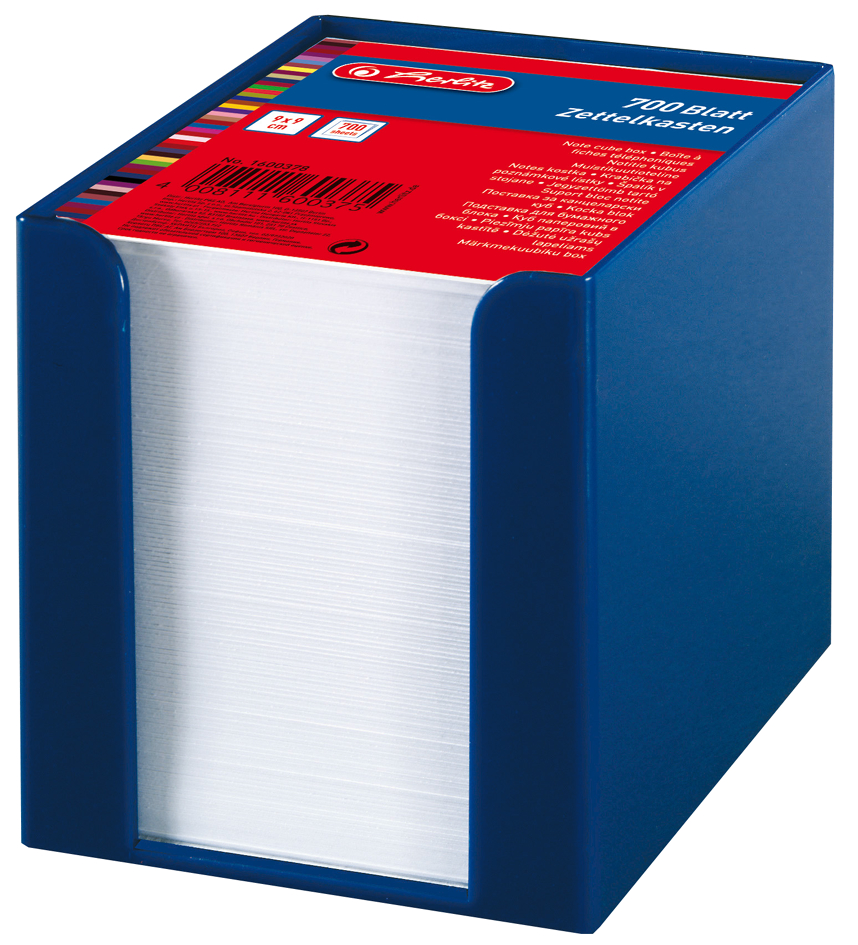 0160037858931d0800b92 herlitz Zettelbox, Kunststoff, 90 x 90 mm, glasklar