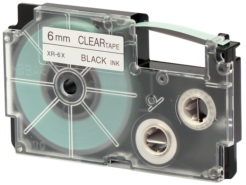 CAS_XR-6X1-CLEAR_BLACK_128058932d0c9b529 CASIO XR Schriftbandkassette, schwarz auf weiß, 18 mm / 8 m