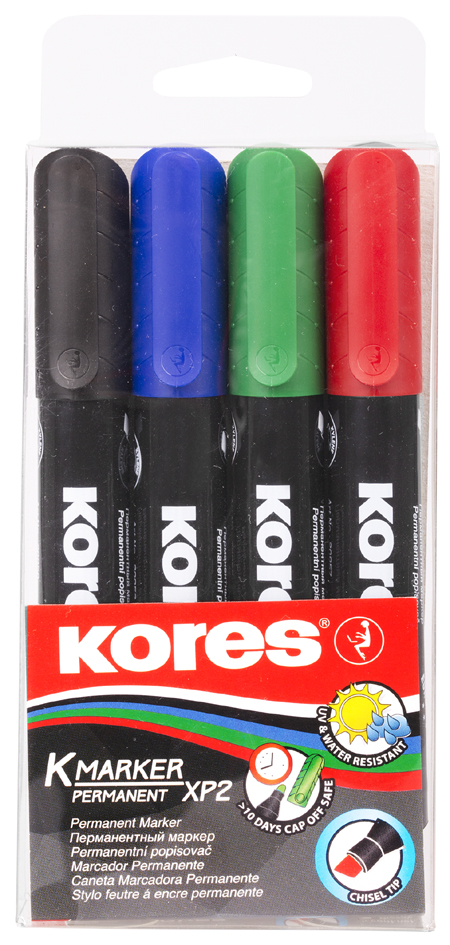 Kores Permanent-Marker ´K MARKER´, Rundspitze, 6er Etui