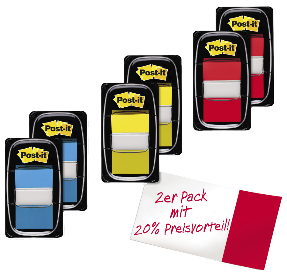 680_2erPack25893733c8931a Post-it Haftmarker Index, 25,4 x 43,2 mm, grün, Vorteilspack