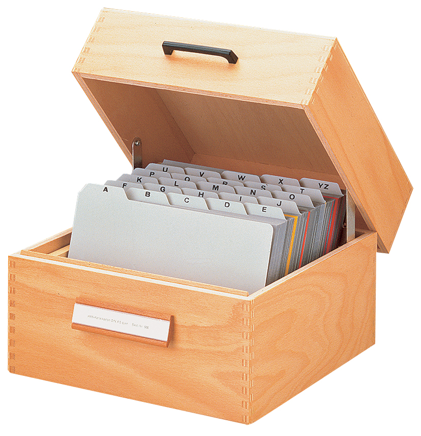 505589369b80070d HAN Holz-Karteikasten A7 quer, für 500 - 900 Karten