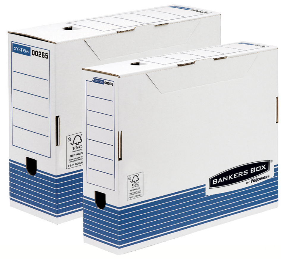 00265_LF589afa955417e Fellowes BANKERS BOX SYSTEM Archiv-Schachtel, blau,(B)100 mm