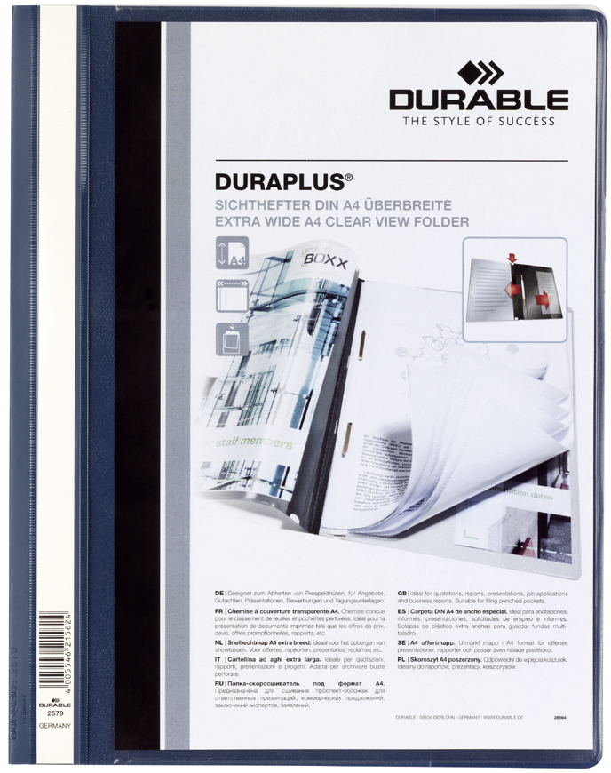 2579_07_GEN_A589376a3b85e5 DURABLE Schnellhefter DURAPLUS, DIN A4, dunkelblau