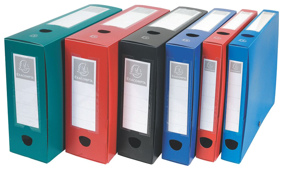 54632E_558936f56a6a36 EXACOMPTA Archivbox mit Druckknopf, PP, 100 mm, rot