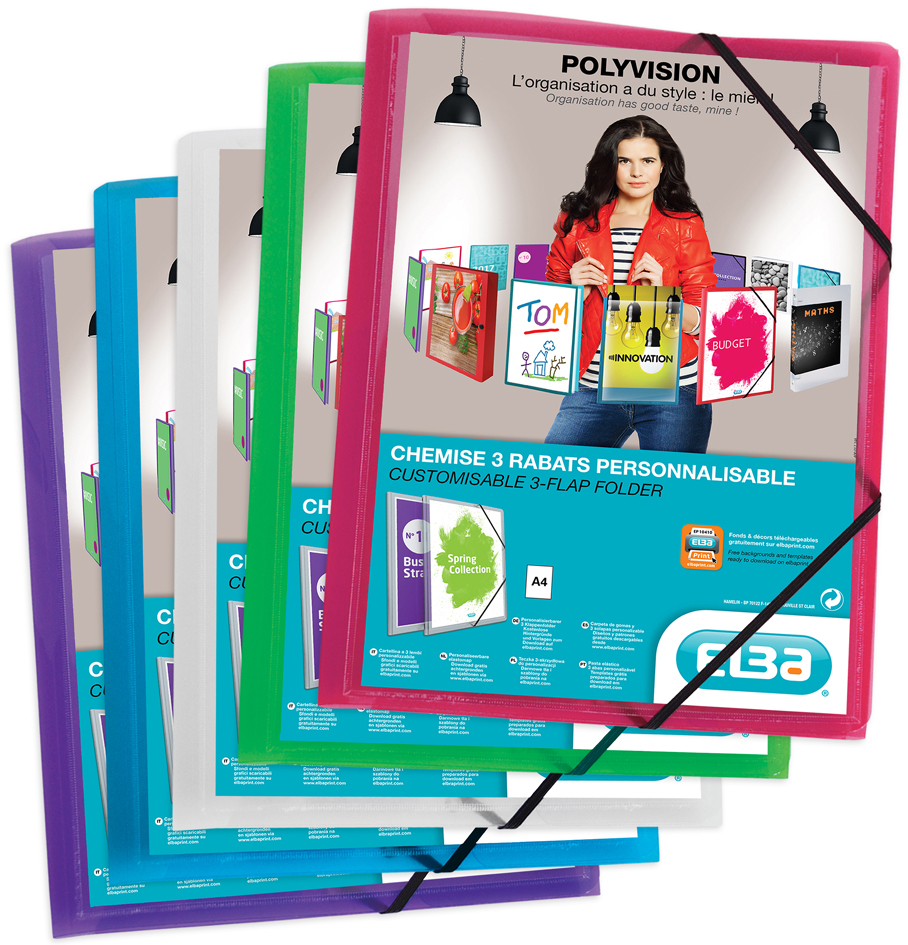 335412900 ELBA Eckspannermappe POLYVISION, farbig sortiert