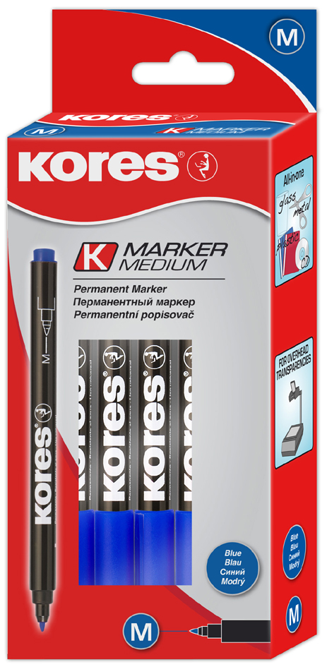 Kores Permanent-Marker ´K MARKER FINE´, M, blau
