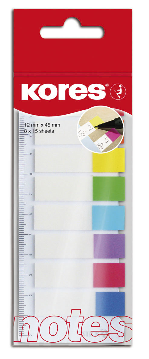 N45121 Kores Pagemarker - Folie, 12 x 45 mm, 8 x 15 Blatt