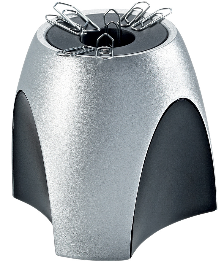 2752_77589369ae02448 HAN Klammernspender DELTA, Kunststoff, silber/schwarz