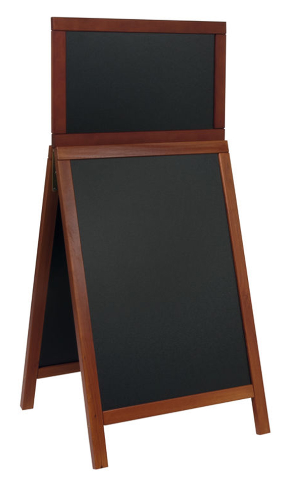 SDT-M-120l Securit Kundenstopper DELUXE Top Board, mahagoni