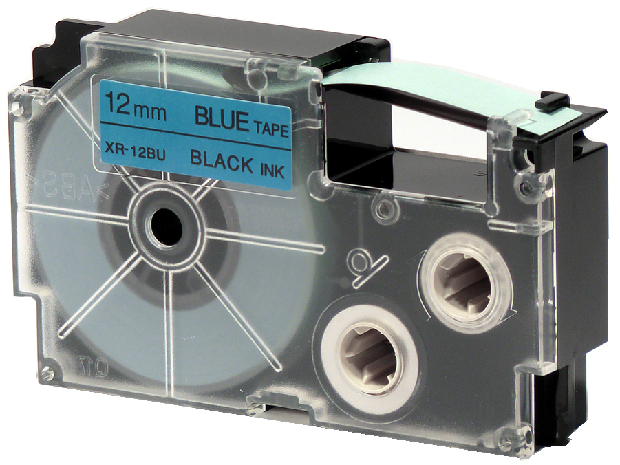 CAS_XR-12BU1-BLUE_BLACK_128058932d0baf5ae CASIO XR Schriftbandkassette, schwarz auf weiß, 18 mm / 8 m