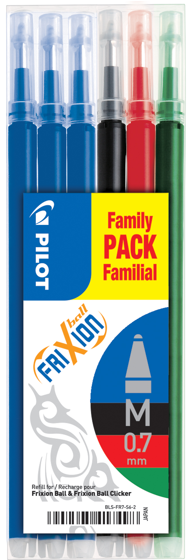 5054397 PILOT Tintenroller-Ersatzmine BLS-FR7, Strichfarbe: sortiert