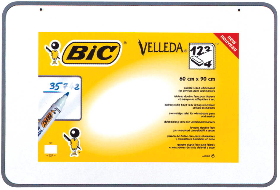 666295893245444004 BIC Weißwandtafel Velleda, 2 Seiten, Maße: 300 x 440 mm