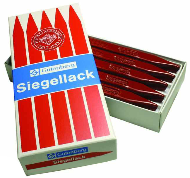 40001 Gutenberg Siegellack Urkundenlack, zinnoberrot