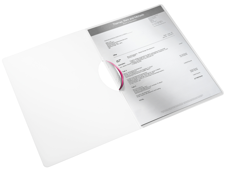41850023_a1MfdNw96stXWeI LEITZ Klemmhefter WOW ColorClip, DIN A4, PP, weiß-metallic