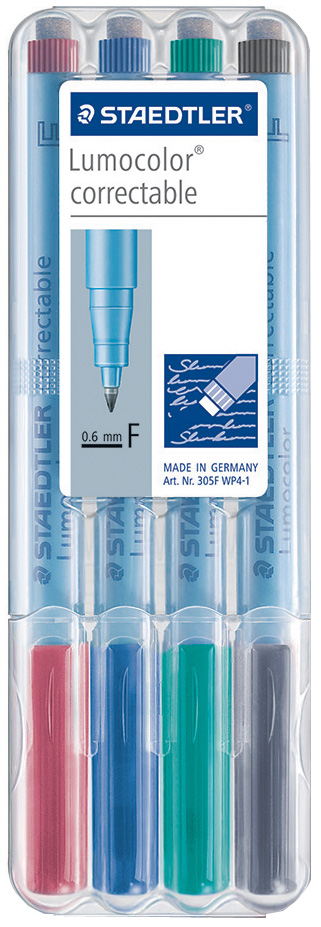 305-FWP4-1 STAEDTLER Lumocolor correctable NonPermanent-Marker 305F,4er