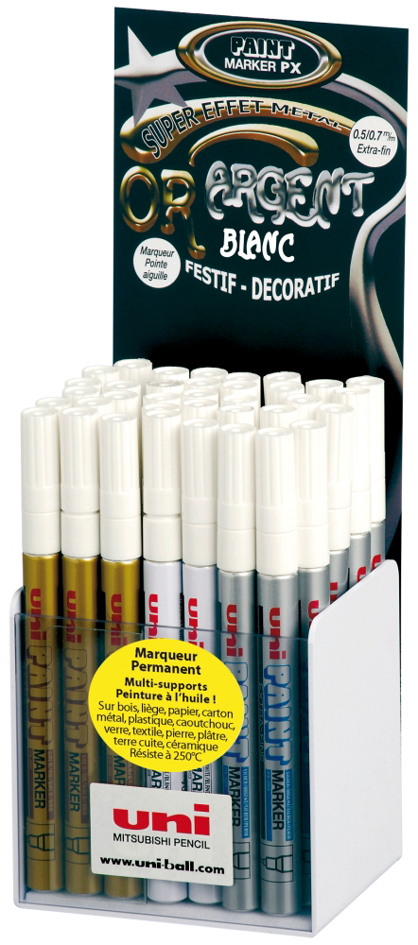 PX-203GSW-3D uni-ball Permanent-Marker PAINT (PX-203GSW/3D), 36er Display