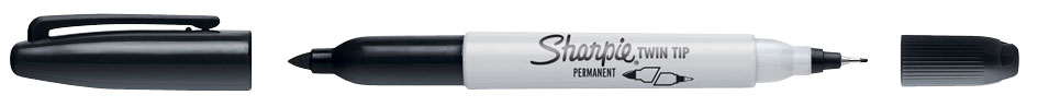 S0811100 Sharpie Permanent-Marker ´TWIN TIP´, Strichfarbe: schwarz