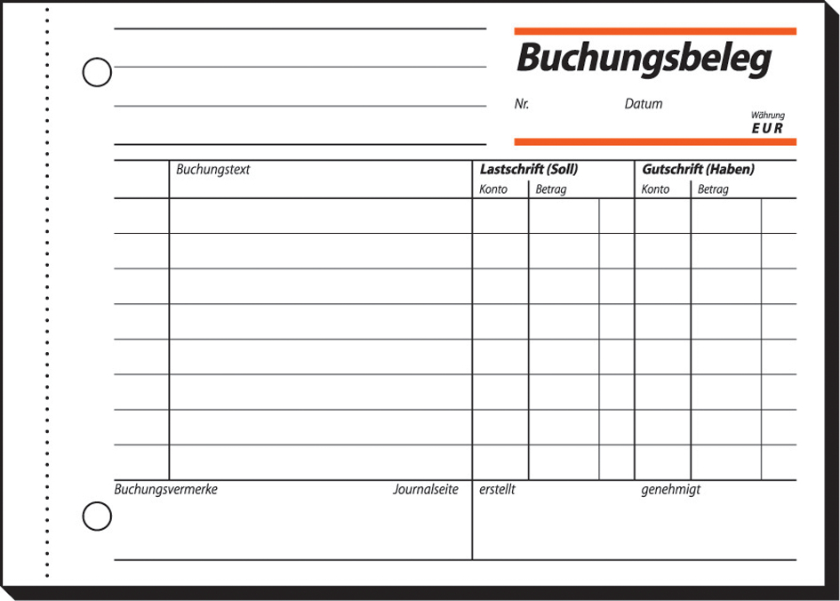 KBU61558936ba365737 sigel Formularbuch ´Buchungsbeleg´, A6 quer, 50 Blatt