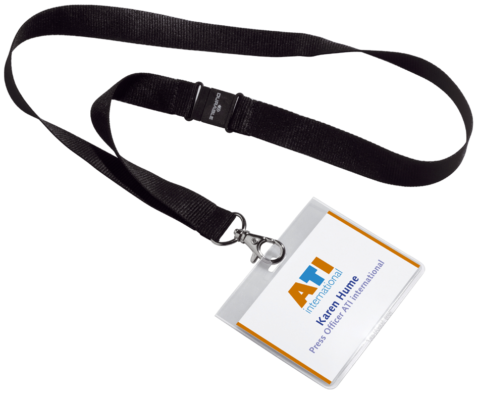8600_01_GEN_A DURABLE Namensschild, mit Textilband 20, 90 x 60 mm, schwarz