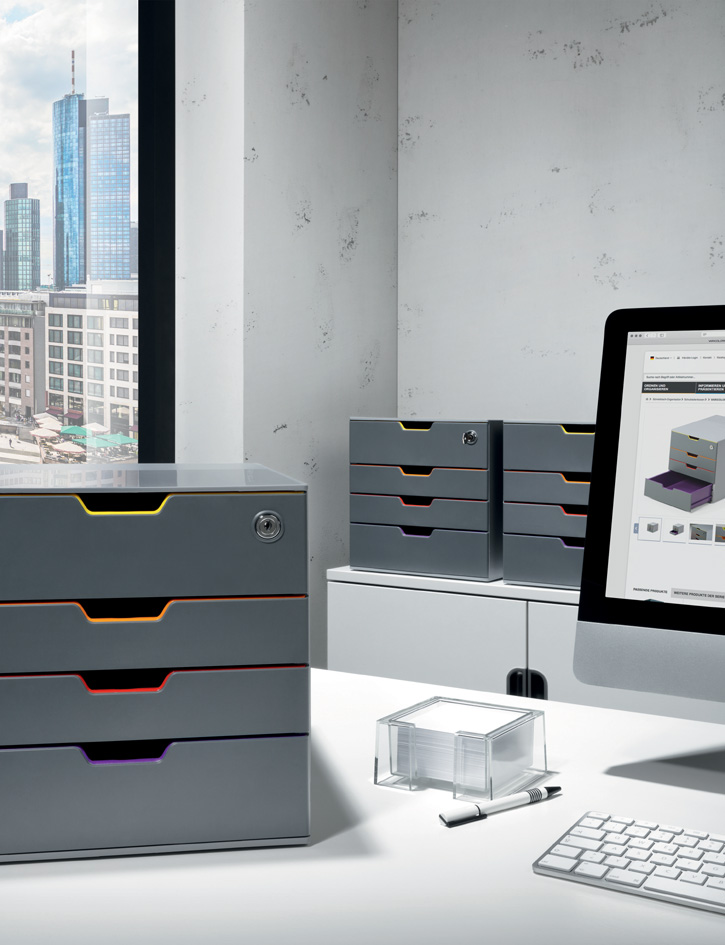 DURABLE Schubladenbox VARICOLOR 4, mit 4 Schubladen