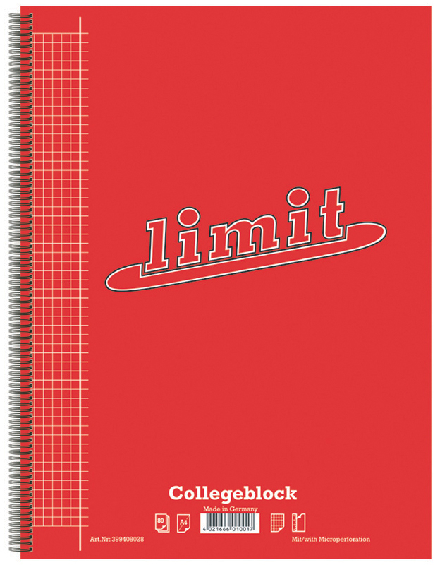 3994080285893327a98f06 Limit Collegeblock, DIN A4, kariert, 80 Blatt