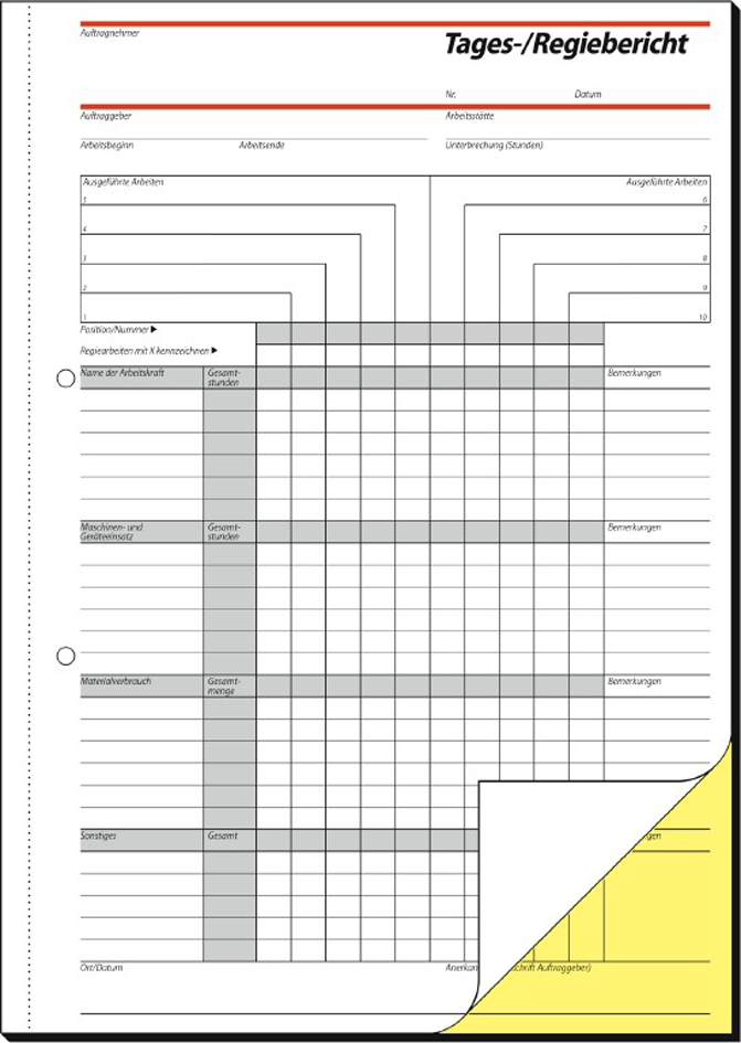 sigel Formularbuch ´Bautagebuch´, A4, 3 x 40 Blatt, SD